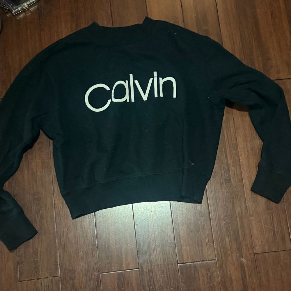 Calvin Black Sweatshirt Size Small Crewneck Long Sleeve